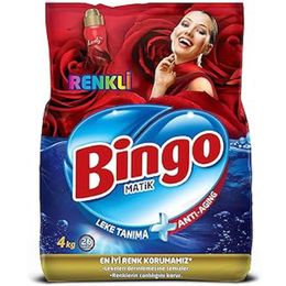 Bingo Renkli 4 kg Matik Toz Çamaşır Deterjanı