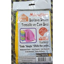 Bio Mix 6'lı 30x40 cm Mikrofiber Baklava Desen Temizlik ve Cam Bezi