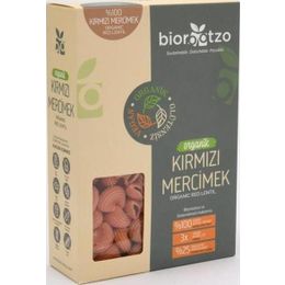 Biorootzo 200 gr Organik Glütensiz ve Vegan Artizan Bronz Kalıp Kırmızı Mercimek Mantı Pipe Rigate