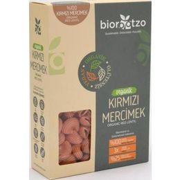 Biorootzo 200 gr Organik Glütensiz ve Vegan Artizan Bronz Kalıp Kırmızı Mercimek Mantı Pipe Rigate