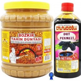 Bozkır Tahin Dünyası 1,9 kg Kepeksiz Çifte Kavrulmuş Tahin + 950 gr Dut Pekmezi