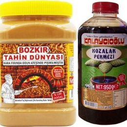Bozkır Tahin Merkezi 935 gr Kepeksiz Çifte Kavrulmuş Tahin + 950 gr Kozalak Pekmezi