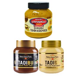 Bozkırlı Çavuşoğlu 330 gr Susamlı Tahin Kreması + 330 gr Tadıbu + 330 gr Tadıbu Fındık Kreması