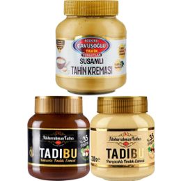 Bozkırlı Çavuşoğlu 330 gr Susamlı Tahin Kreması + 330 gr Tadıbu + 330 gr Tadıbu Fındık Kreması