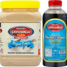 Bozkırlı Çavuşoğlu 930 gr Beyaz Tahin + 930 gr Harnup Keçiboynuzu Pekmezi