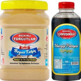 Bozkırlı Çavuşoğlu 930 gr Beyaz Tahin + 930 gr Harnup Keçiboynuzu Pekmezi