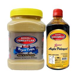 Bozkırlı Çavuşoğlu 930 gr Kepekli Beyaz Tahin + 1 kg Andız Pekmezi