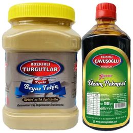Bozkırlı Çavuşoğlu 930 gr Kepekli Beyaz Tahin + 1 kg Üzüm Pekmezi
