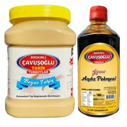 Bozkırlı Çavuşoğlu 930 gr Kepeksiz Beyaz Tahin + 1000 gr Andız Pekmezi