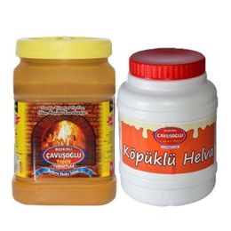 Bozkırlı Çavuşoğlu 930 gr Odun Ateşinde Kepeksiz Bozkır Tahini + 930 gr Köpüklü Helva