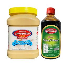 Bozkırlı Çavuşoğlu 930 gr Turgutlar Kepeksiz Beyaz Tahin + 930 gr Üzüm Pekmezi