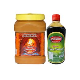 Bozkırlı Çavuşoğlu Odun Ateşinde Kepekli Bozkır Tahini 930 gr + 1000 gr Üzüm Pekmezi