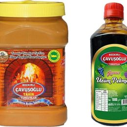 Bozkırlı Çavuşoğlu Odun Ateşinde Kepekli Bozkır Tahini 930 gr + 1000 gr Üzüm Pekmezi