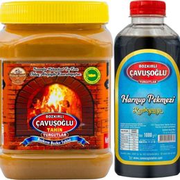 Bozkırlı Çavuşoğlu Odun Ateşinde Kepekli Bozkır Tahini 930 gr + 930 gr Keçiboynuzu (Harnup) Pekmezi