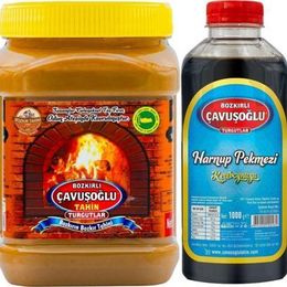 Bozkırlı Çavuşoğlu Odun Ateşinde Kepekli Bozkır Tahini 930 gr + 930 gr Keçiboynuzu (Harnup) Pekmezi