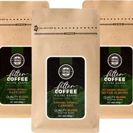 By Tüfekçi 3x250 gr Karamel + Vanilya + Fındık Aromalı Filtre Kahve