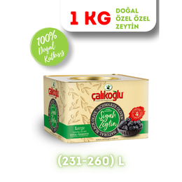 Çalıkoğlu 1 kg 231-260 L Doğal Gemlik Özel Siyah Zeytin