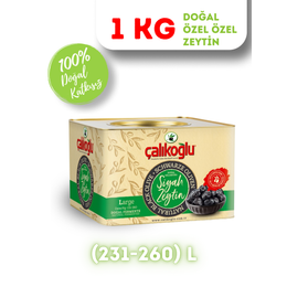 Çalıkoğlu 1 kg 231-260 L Doğal Gemlik Özel Siyah Zeytin