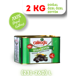Çalıkoğlu 2 kg 231-260 L Doğal Gemlik Özel Siyah Zeytin