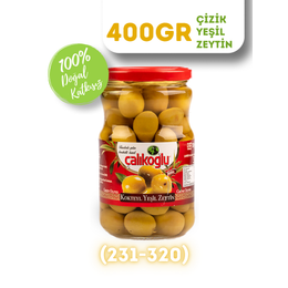 Çalıkoğlu 400 gr 261-290 Doğal Çizik Yeşil Zeytin