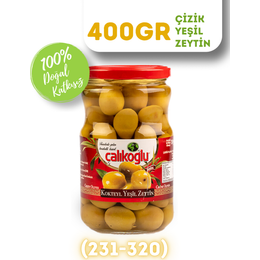 Çalıkoğlu 400 gr 261-290 Doğal Çizik Yeşil Zeytin