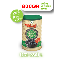 Çalıkoğlu Az Tuzlu 800 gr 231-260 L Doğal Gemlik Özel Siyah Zeytin
