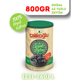 Çalıkoğlu Az Tuzlu 800 gr 231-260 L Doğal Gemlik Özel Siyah Zeytin