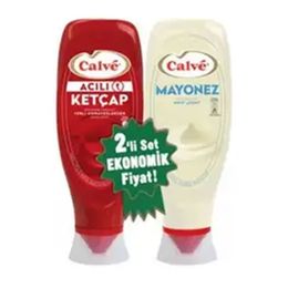 Calve Acılı Ketçap 600 gr + Light Mayonez 540 gr 2 Adet Sos