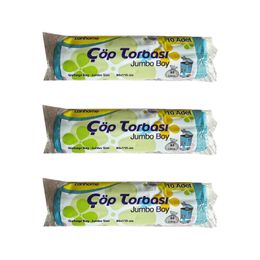 Canhome 10 Adetlik 3 Rulo Jumbo Boy Mavi 210 gr 80x110 cm 80 lt Çöp Torbası Poşeti