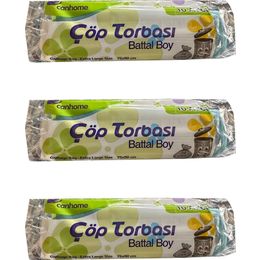 Canhome 10 Adetlik 3 Rulo Mavi Büyük Boy Battal 75x90 cm 30 lt Cop Poşeti