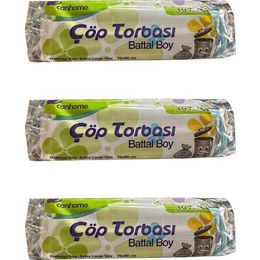 Canhome 10 Adetlik 3 Rulo Mavi Büyük Boy Battal 75x90 cm 30 lt Cop Poşeti