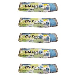 Canhome 10 Adetlik 5 Rulo Mavi Büyük Boy Battal 65x80 cm 30 lt Cop Poşeti