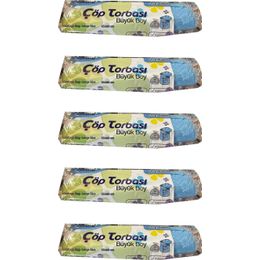 Canhome 10 Adetlik 5 Rulo Mavi Büyük Boy Battal 65x80 cm 30 lt Cop Poşeti