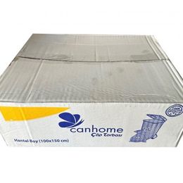 Canhome 240 lt 100x150 cm 600 gr 10 Adetlik 10 Rulo Siyah Hantal Konteyner Çöp Torbası