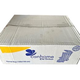 Canhome 240 lt 100x150 cm 600 gr 10 Adetlik 10 Rulo Siyah Hantal Konteyner Çöp Torbası
