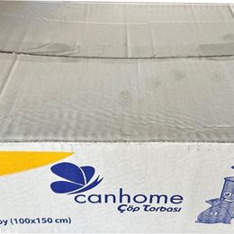 Canhome 240 lt 100x150 cm 600 gr 10 Adetlik 10 Rulo Siyah Hantal Konteyner Çöp Torbası