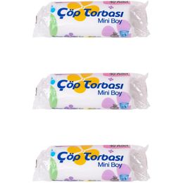 Canhome 40 Adetlik 3 Rulo Beyaz Mini Küçük Boy 40x50 cm 30 lt Çöp Poşeti