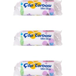 Canhome 40 Adetlik 3 Rulo Beyaz Mini Küçük Boy 40x50 cm 30 lt Çöp Poşeti