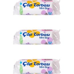 Canhome 40 Adetlik 3 Rulo Beyaz Mini Küçük Boy 40x50 cm 30 lt Çöp Poşeti