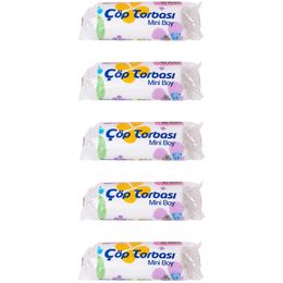 Canhome 40 Adetlik 5 Rulo Beyaz Mini Küçük Boy 40x50 cm 30 lt Çöp Poşeti