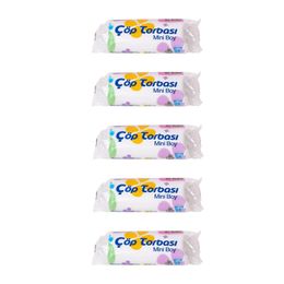 Canhome 40 Adetlik 5 Rulo Beyaz Mini Küçük Boy 40x50 cm 30 lt Çöp Poşeti