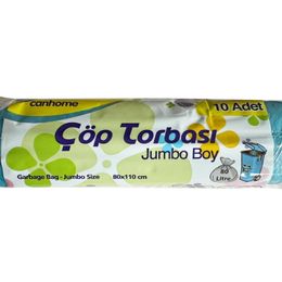Canhome Jumbo Boy Mavi 10 Adet 80x110 cm 80 lt Çöp Poşeti