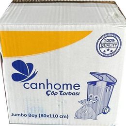 Canhome Jumbo Boy Mavi 10 Adetlik 25 Rulo 80x110 cm 80 lt Çöp Poşeti