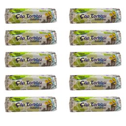 Canhome Mavi Büyük Boy 10 Adetlik 10 Rulo Battal 75x90 cm 30 lt Çöp Poşeti