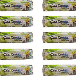 Canhome Mavi Büyük Boy 10 Adetlik 10 Rulo Battal 75x90 cm 30 lt Çöp Poşeti