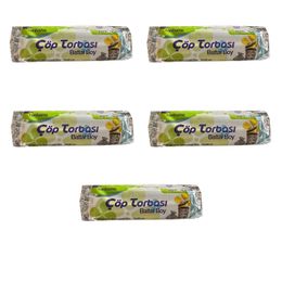 Canhome Mavi Büyük Boy Battal 75x90 cm 10 Adetlik 5 Rulo 30 lt Çöp Poşeti