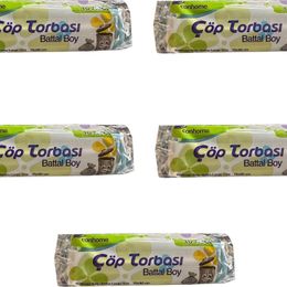 Canhome Mavi Büyük Boy Battal 75x90 cm 10 Adetlik 5 Rulo 30 lt Çöp Poşeti