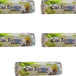 Canhome Mavi Büyük Boy Battal 75x90 cm 10 Adetlik 5 Rulo 30 lt Çöp Poşeti