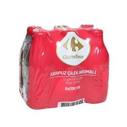 Carrefour 200 ml Karpuz Çilek Aromalı Doğal Mineralli Gazlı İçecek