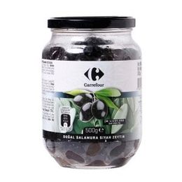 Carrefour 500 gr 231-290 M-L Doğal Salamura Yağlı Siyah Zeytin